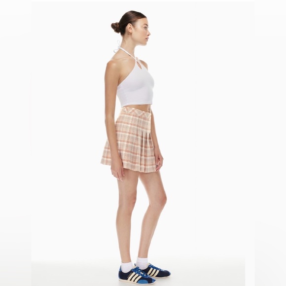 Sunday Best “Olive” Pleated Mini Skirt size 10 orange cream preppy schoolgirl - Picture 3 of 11